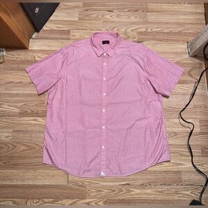 Untuckit Varozza Short Sleeve Shirt Men’s 3XL Red White Check 100% Cotton 40386